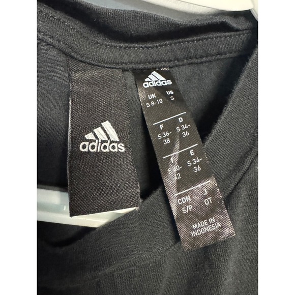 Adidas Black Cropped Tank Top Drawstring Athletic Workout Gym Size S - Picture 2 of 6